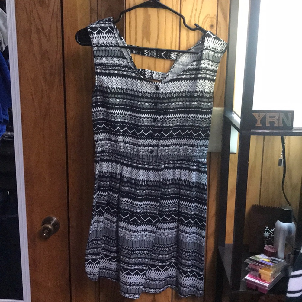 Black and white mini dress